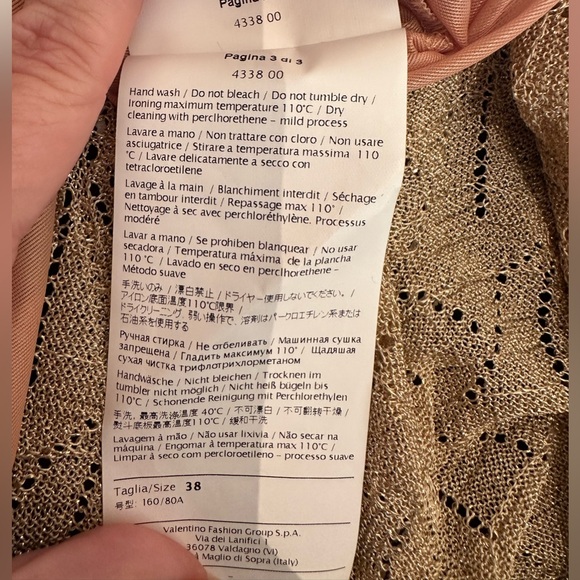 M Missoni gold lined knit pointelle cold shoulder top with lurex Size US 2 - Picture 10 of 10